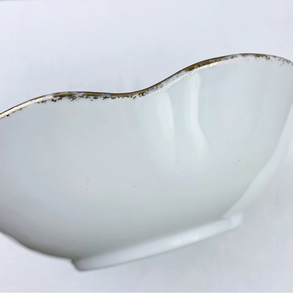 Vintage Floral Lusterware Serving Bowl Gold Trim